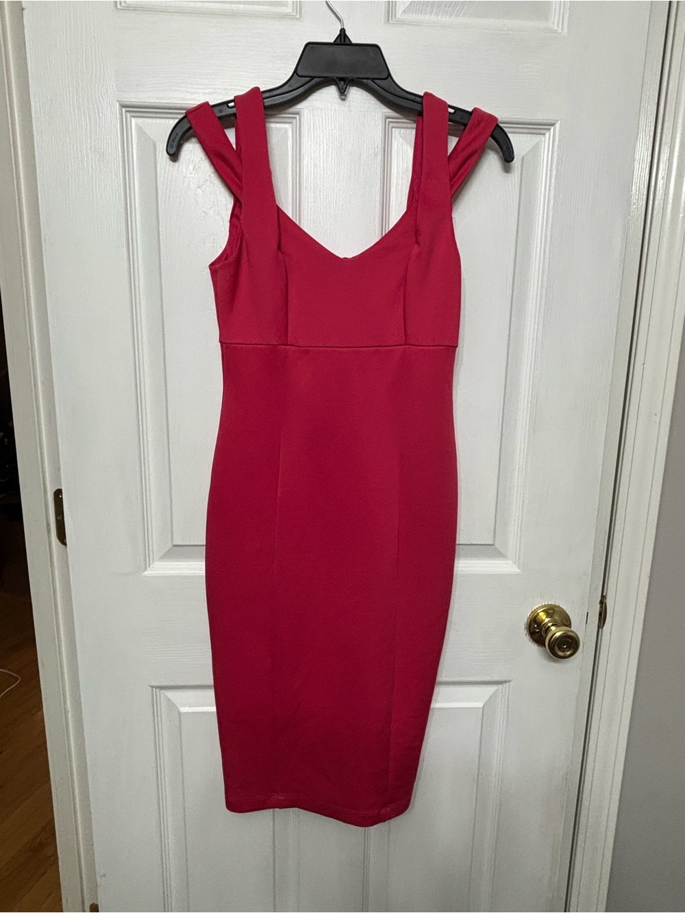 Bailey 44 Fitted Berry Red Midi Sheath Dress